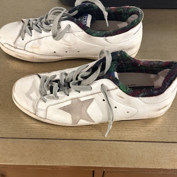 Golden Goose Cream Sneakers with Gray Star - Picture 1 of 9